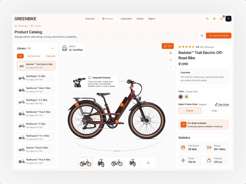 Greenbike product catalog